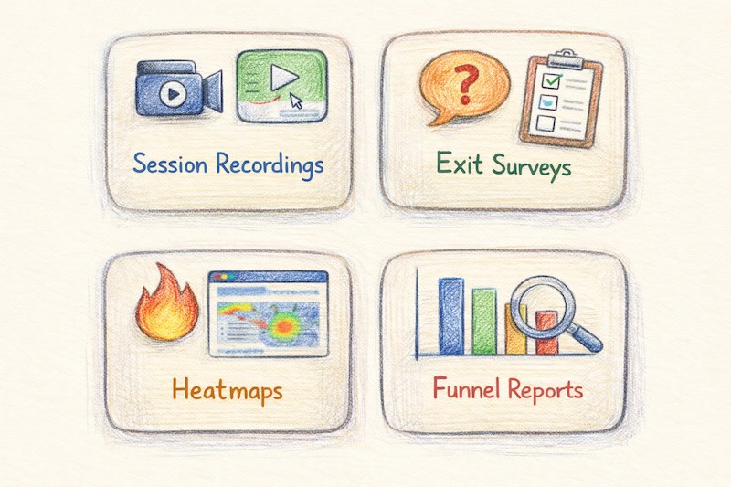 Four diagnostic tools for finding why users drop off from funnels